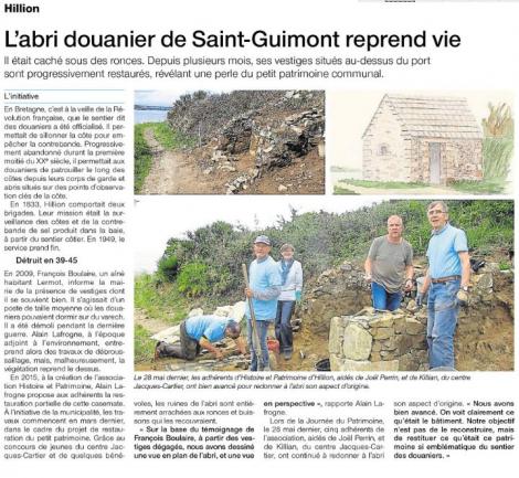 article journal - abri douanier de Saint-Guimont